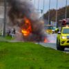 Auto gaat in vlammen op na brand A58 Tilburg