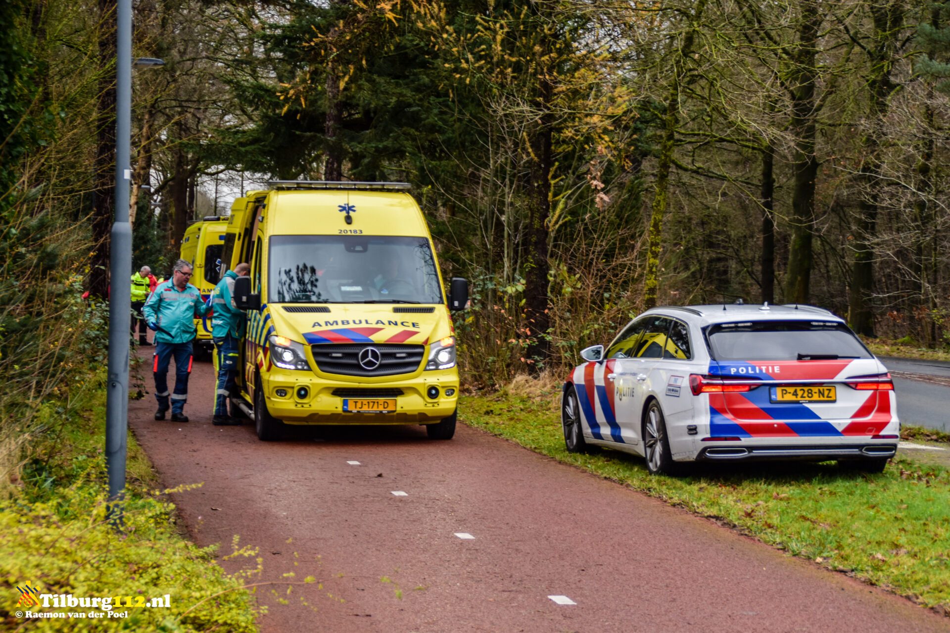 Traumateam ingezet voor onwel geworden mountainbiker Burgemeester de van der Schuerenlaan Oosterhout