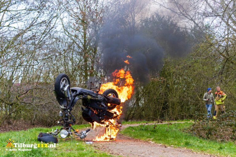 Brand bij een incident aan Tilburg.