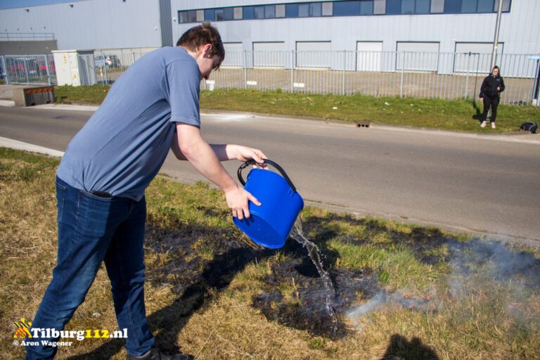 Brand bij een incident aan Tilburg.