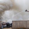 Grote brand bij autosloperij Watertorenstraat Dongen