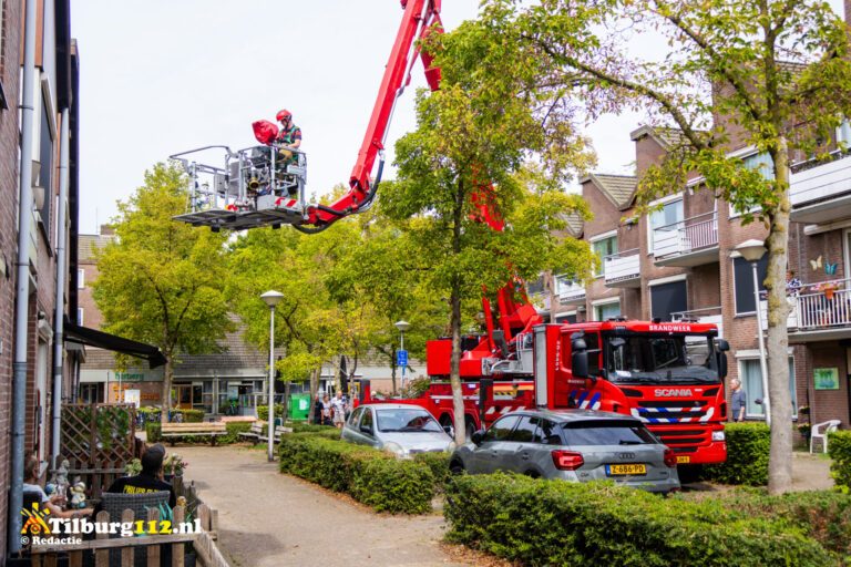 Brand bij een incident aan Tilburg.