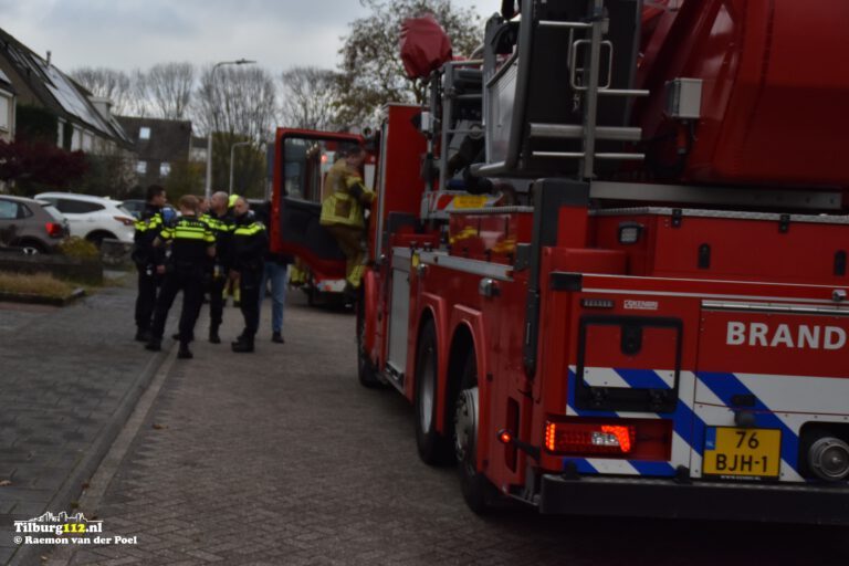 Brand bij een incident aan Tilburg.