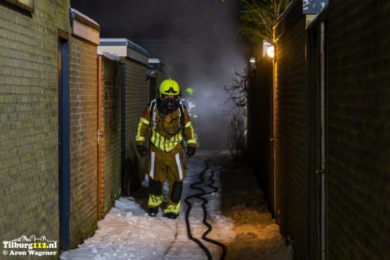 Brand bij een incident aan Tilburg.