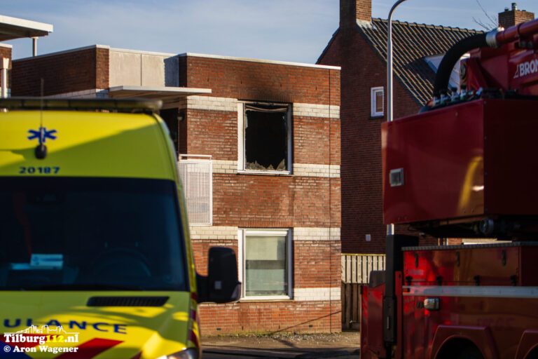 Brand bij een incident aan Tilburg.