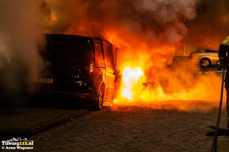 Brand bij een incident aan Tilburg.