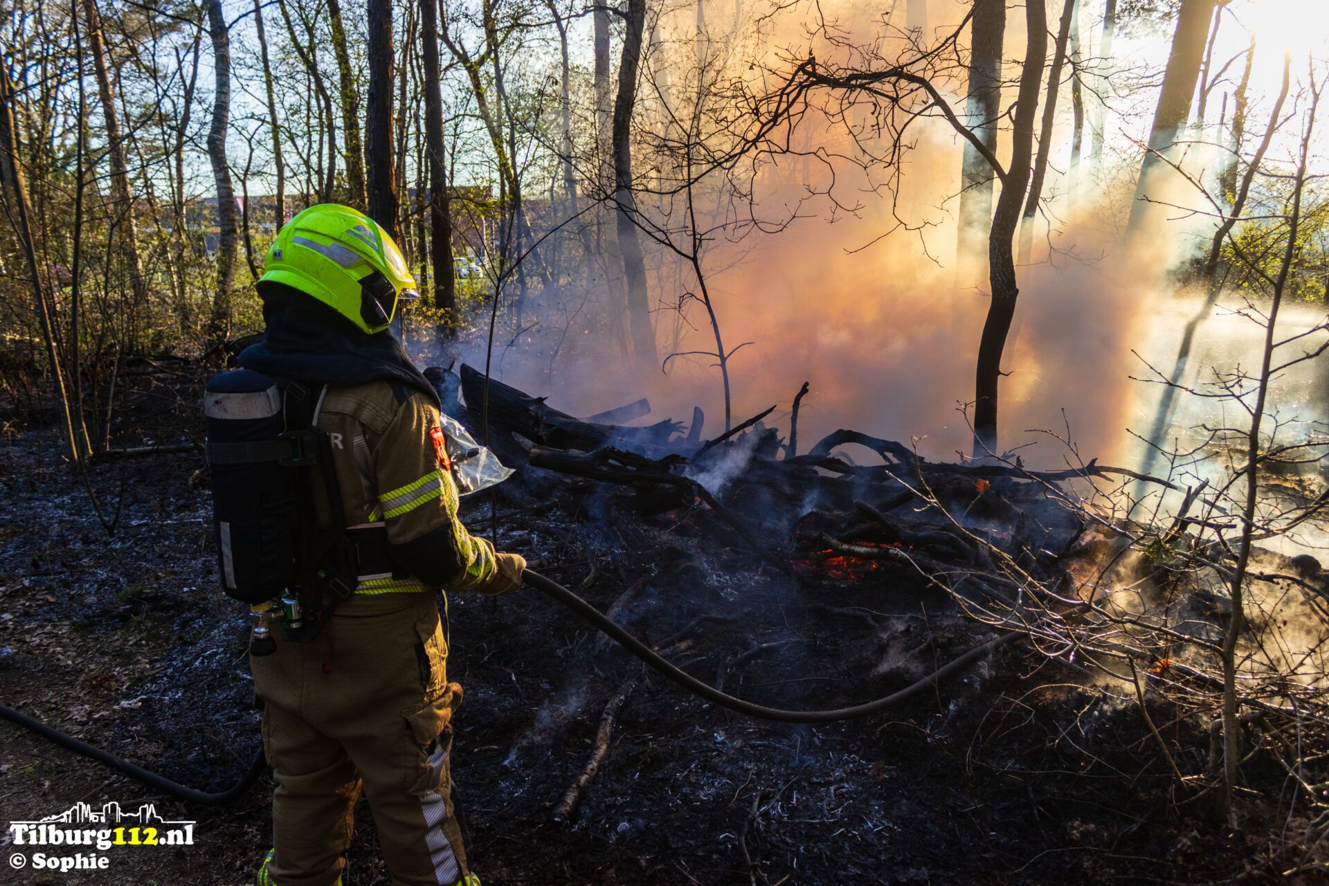 Forse bosbrand snel onder controle Koolhovenlaan Tilburg